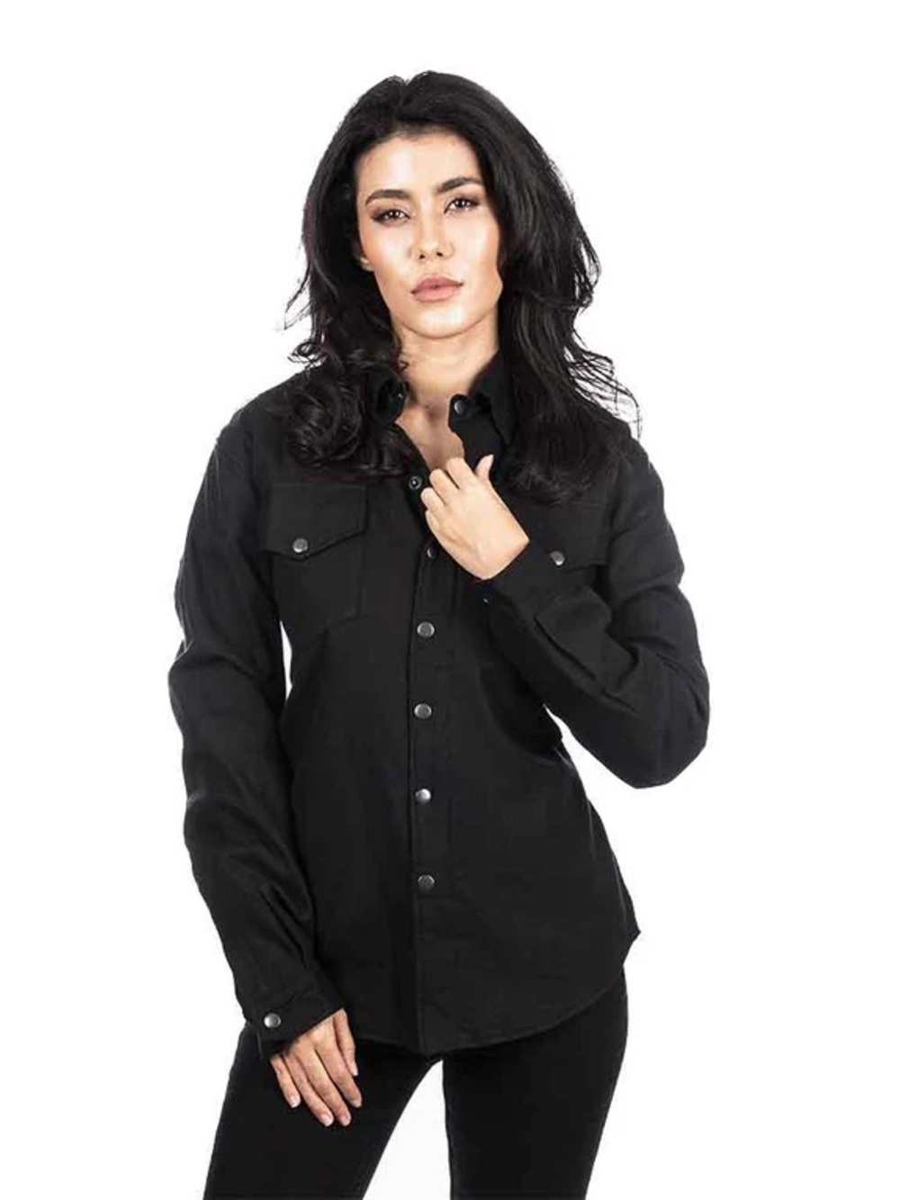 Women's black Skull Riderz Road Armor motorcycle jacket with padding